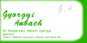 gyorgyi ambach business card